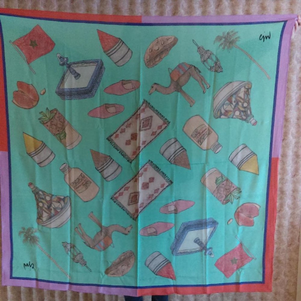 CJW silk Marrakech scarf 53" square